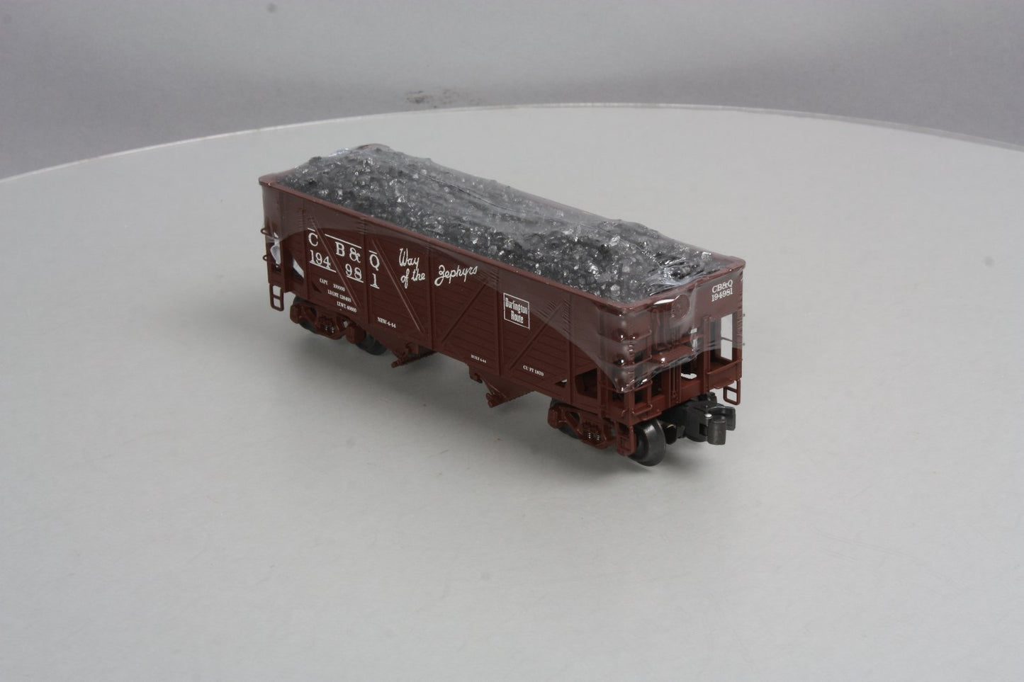 K-Line K6255-1331 O Gauge CB&Q 2-Bay DC Hopper w/ Coal Load #194981 LN/Box