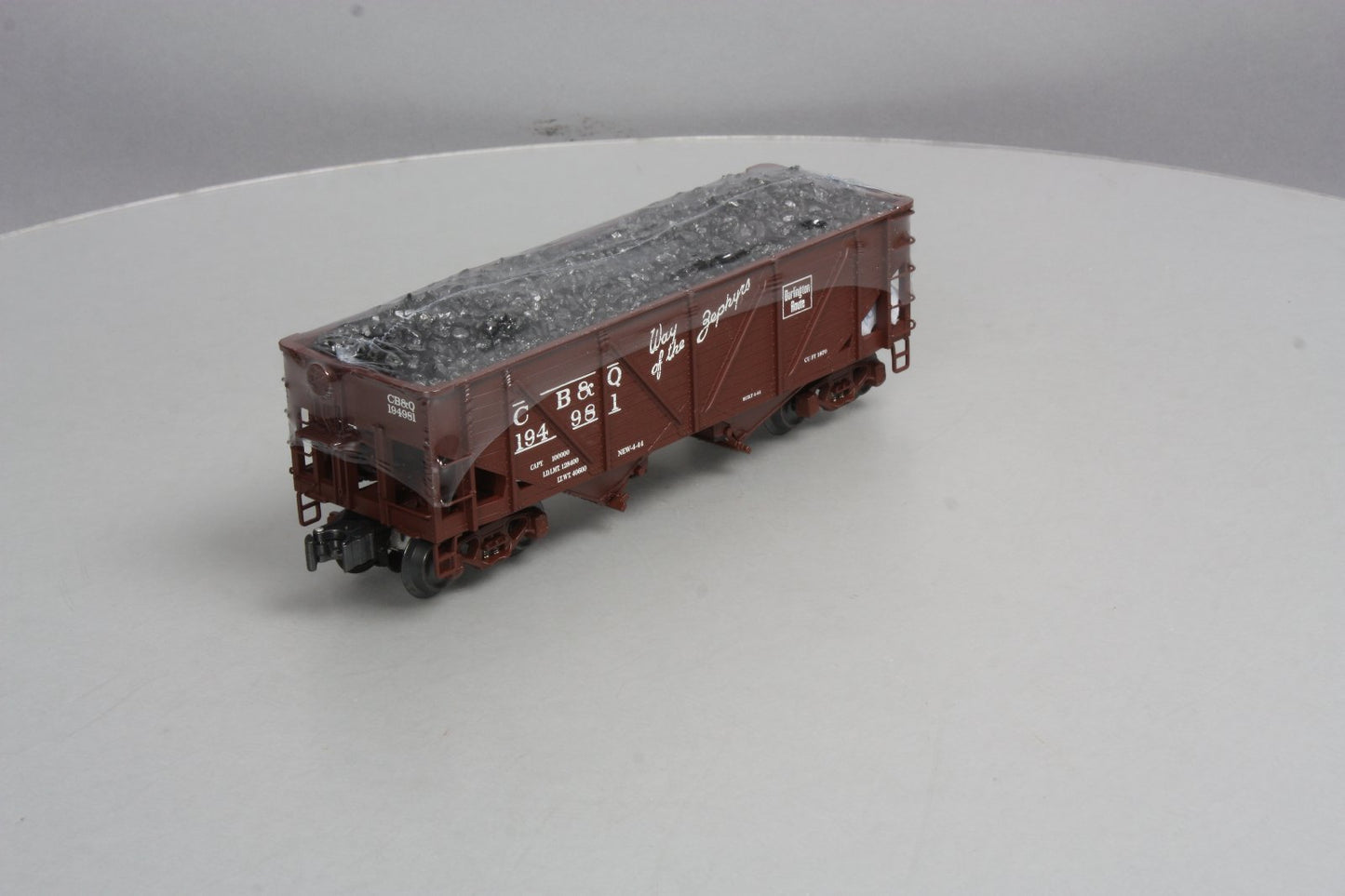 K-Line K6255-1331 O Gauge CB&Q 2-Bay DC Hopper w/ Coal Load #194981 LN/Box