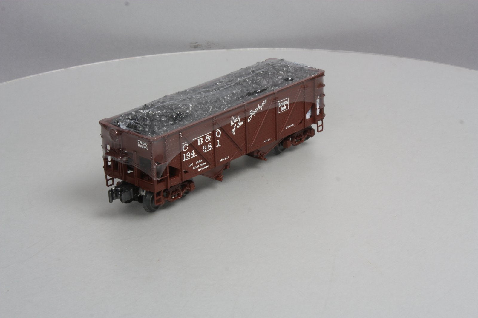 K-Line K6255-1331 O Gauge CB&Q 2-Bay DC Hopper w/ Coal Load #194981 LN/Box