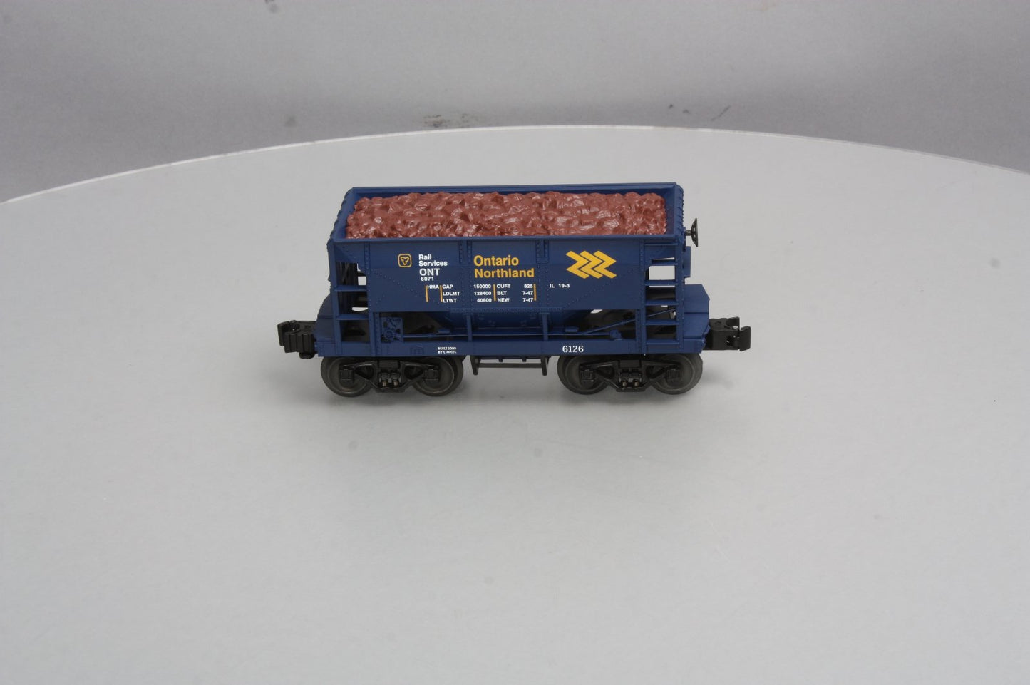 Lionel 6-17800 O Guage Ontario Northland Ore Car #6126 w/Ore Load NIB