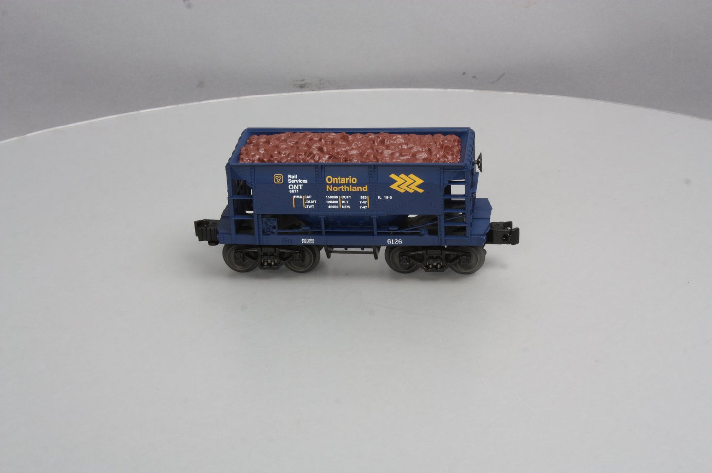Lionel 6-17800 O Guage Ontario Northland Ore Car #6126 w/Ore Load NIB