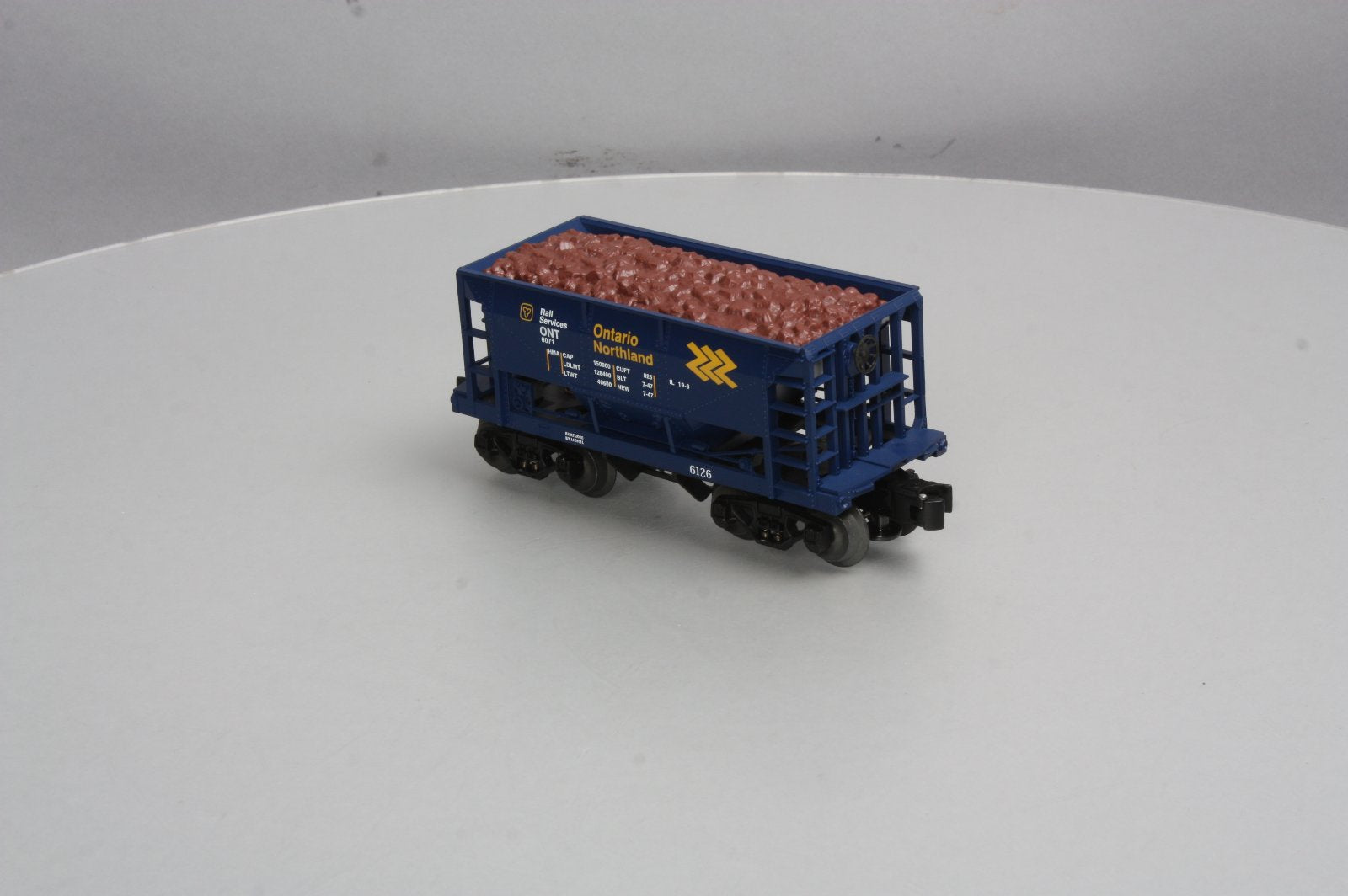Lionel 6-17800 O Guage Ontario Northland Ore Car #6126 w/Ore Load NIB