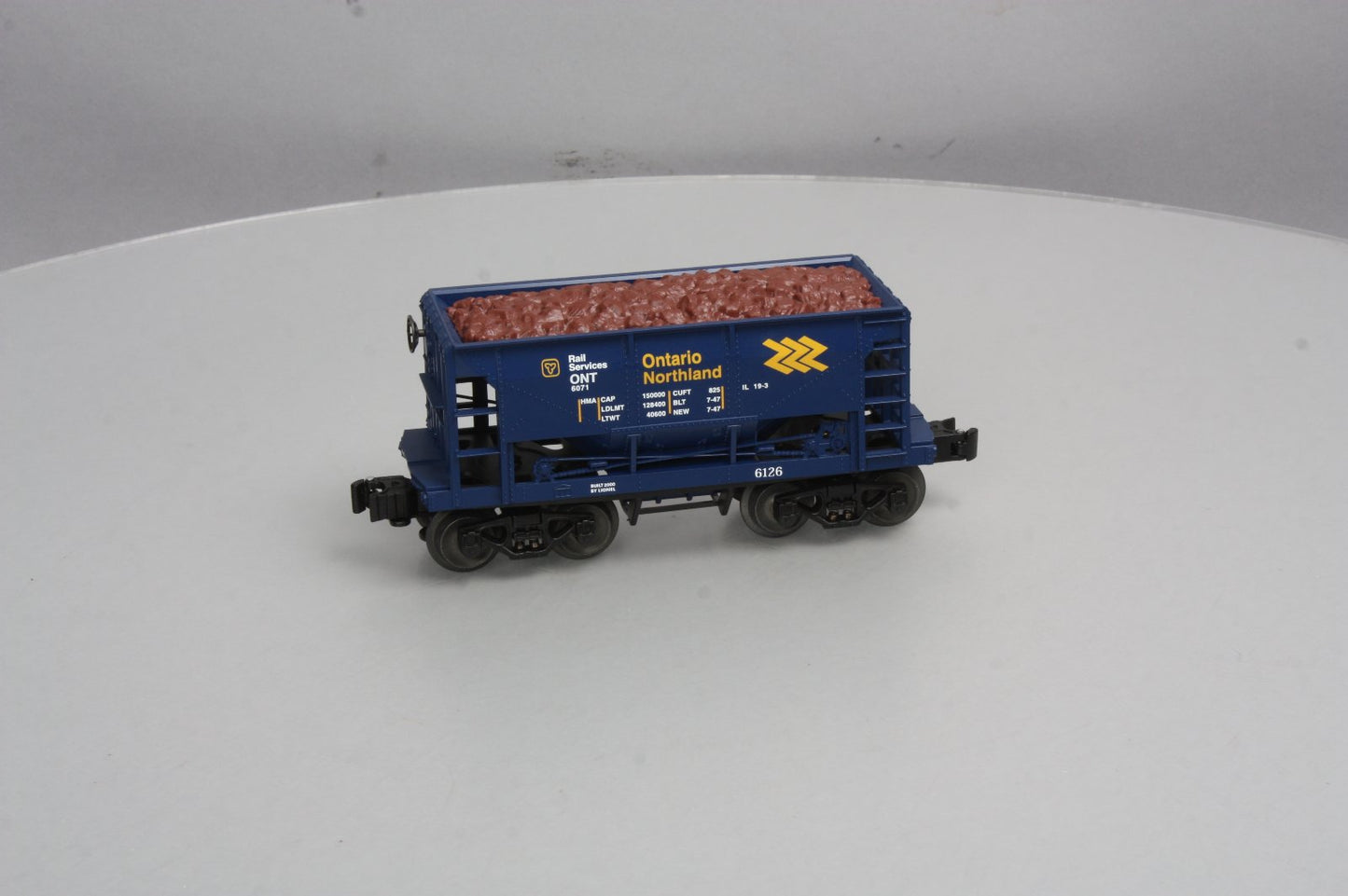Lionel 6-17800 O Guage Ontario Northland Ore Car #6126 w/Ore Load NIB