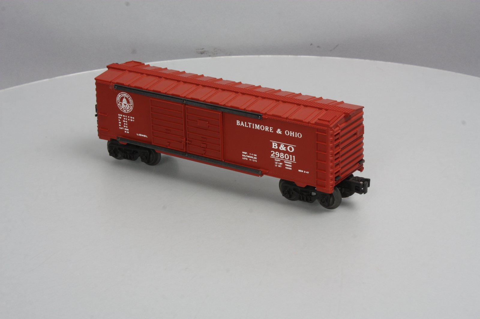 Lionel 6-17882 O Gauge LOTS-1990 Baltimore & Ohio Double Door Boxcar w/ ETD NIB