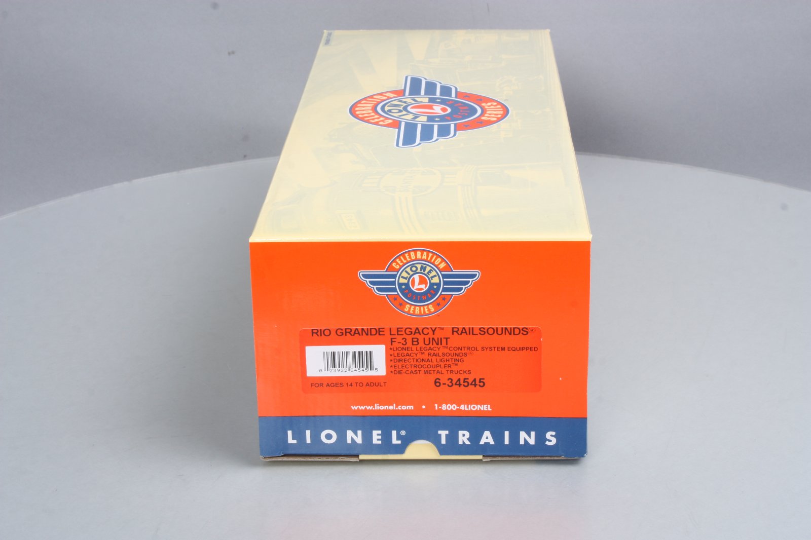 Lionel 6-34545 Rio Grande F-3 B-Unit Non-Powered Diesel Locomotive w/Railsounds LN/Box