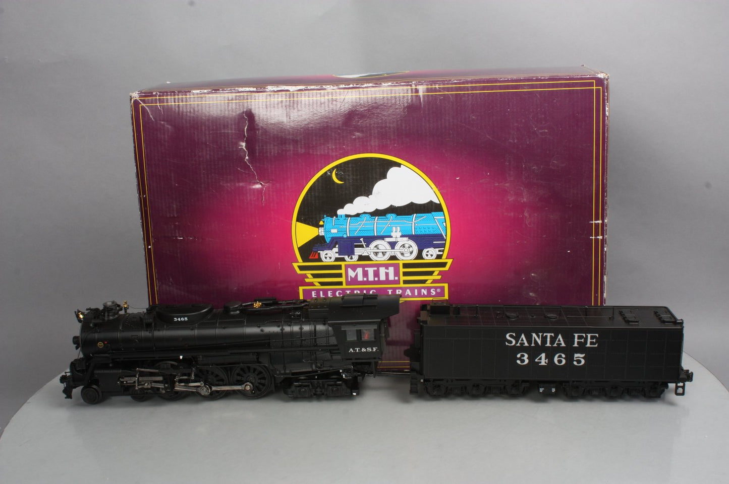 MTH 20-3474-1E O Gauge Santa Fe 4-6-4 Steam Locomotive & Tender #3465 with PS3.0 LN/Box