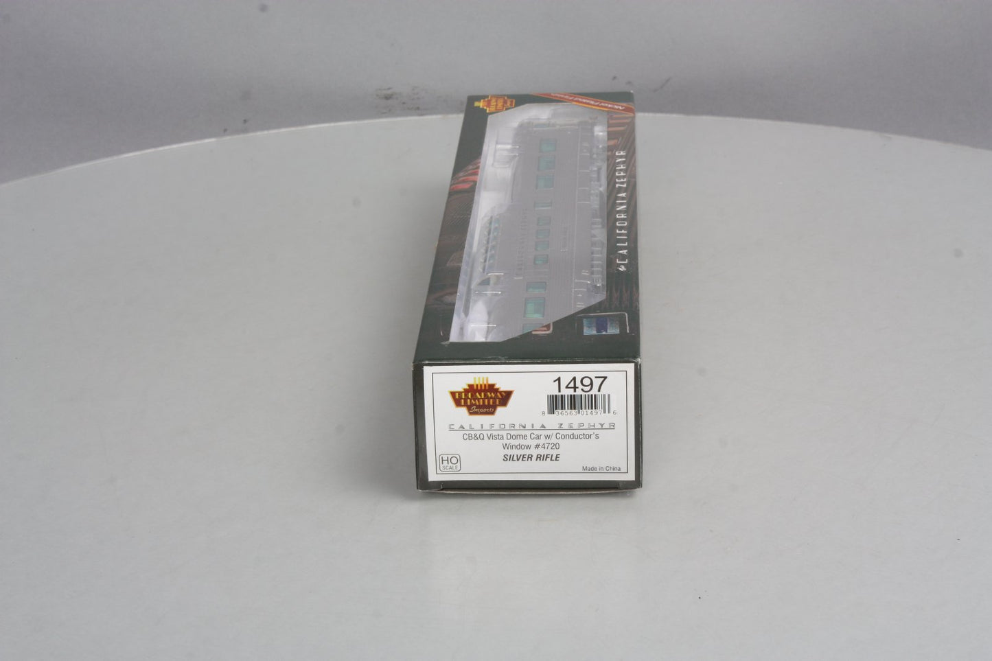 Broadway Limited 1497 HO CB&Q Silver Rifle California Zephyr Vista Dome #4720