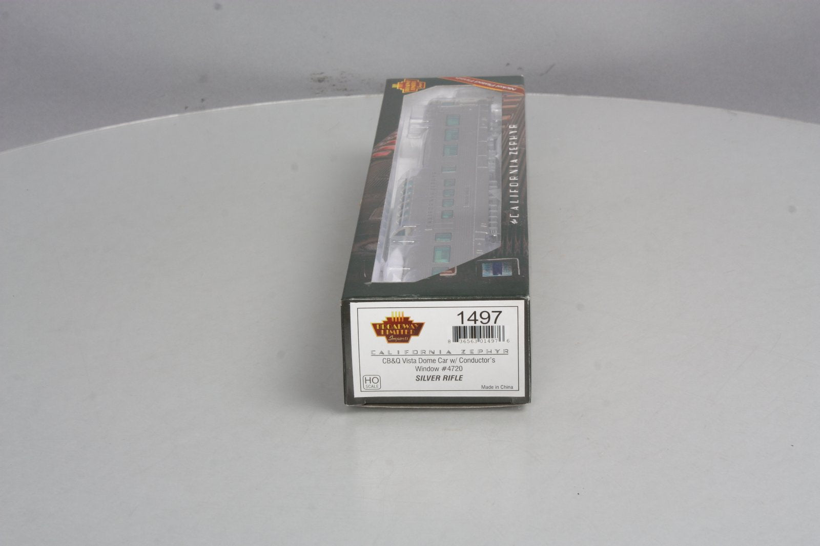 Broadway Limited 1497 HO CB&Q Silver Rifle California Zephyr Vista Dome #4720