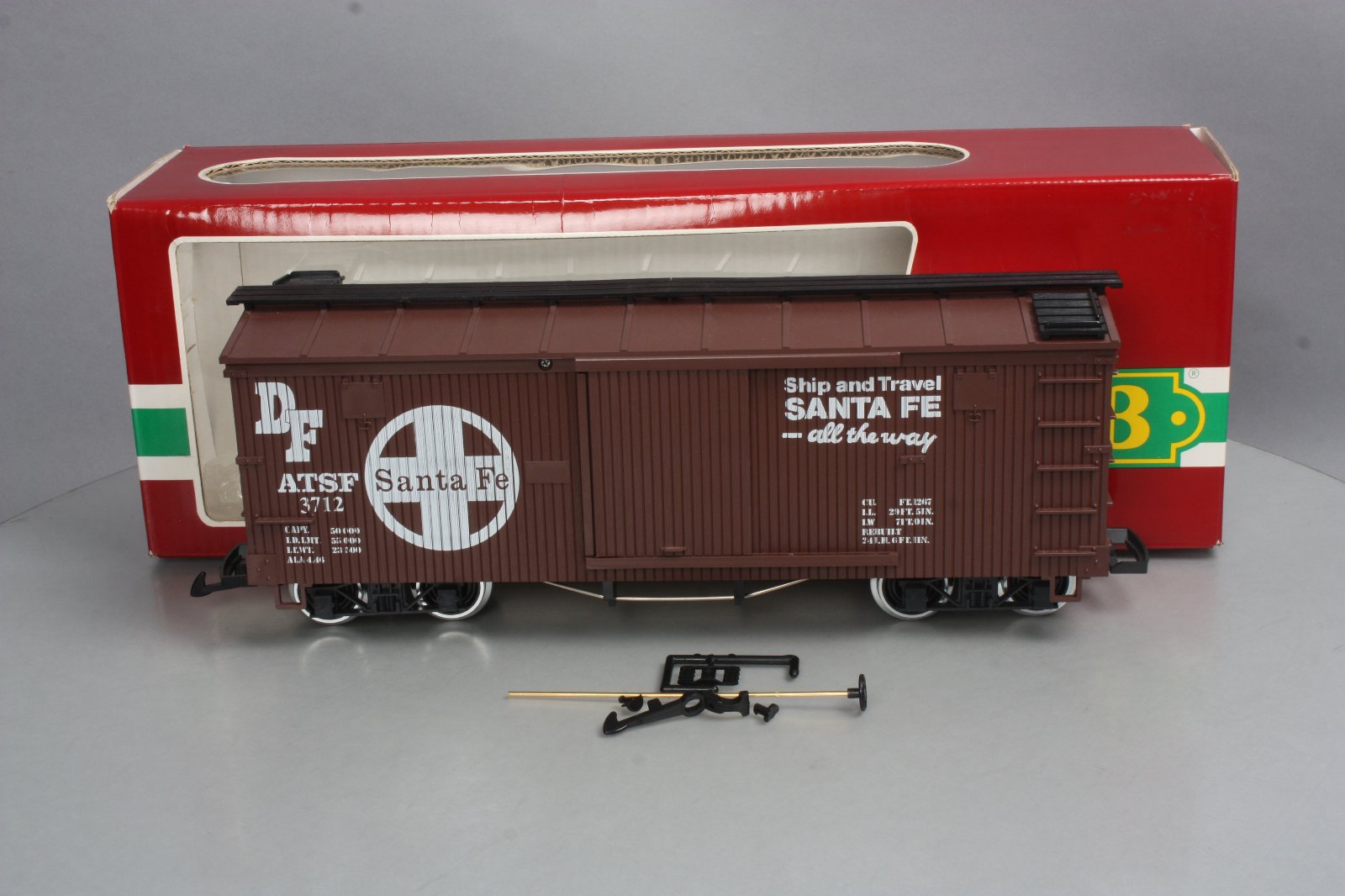 LGB 4067-D03 Santa Fe Boxcar w/ Metal Wheels LN/Box