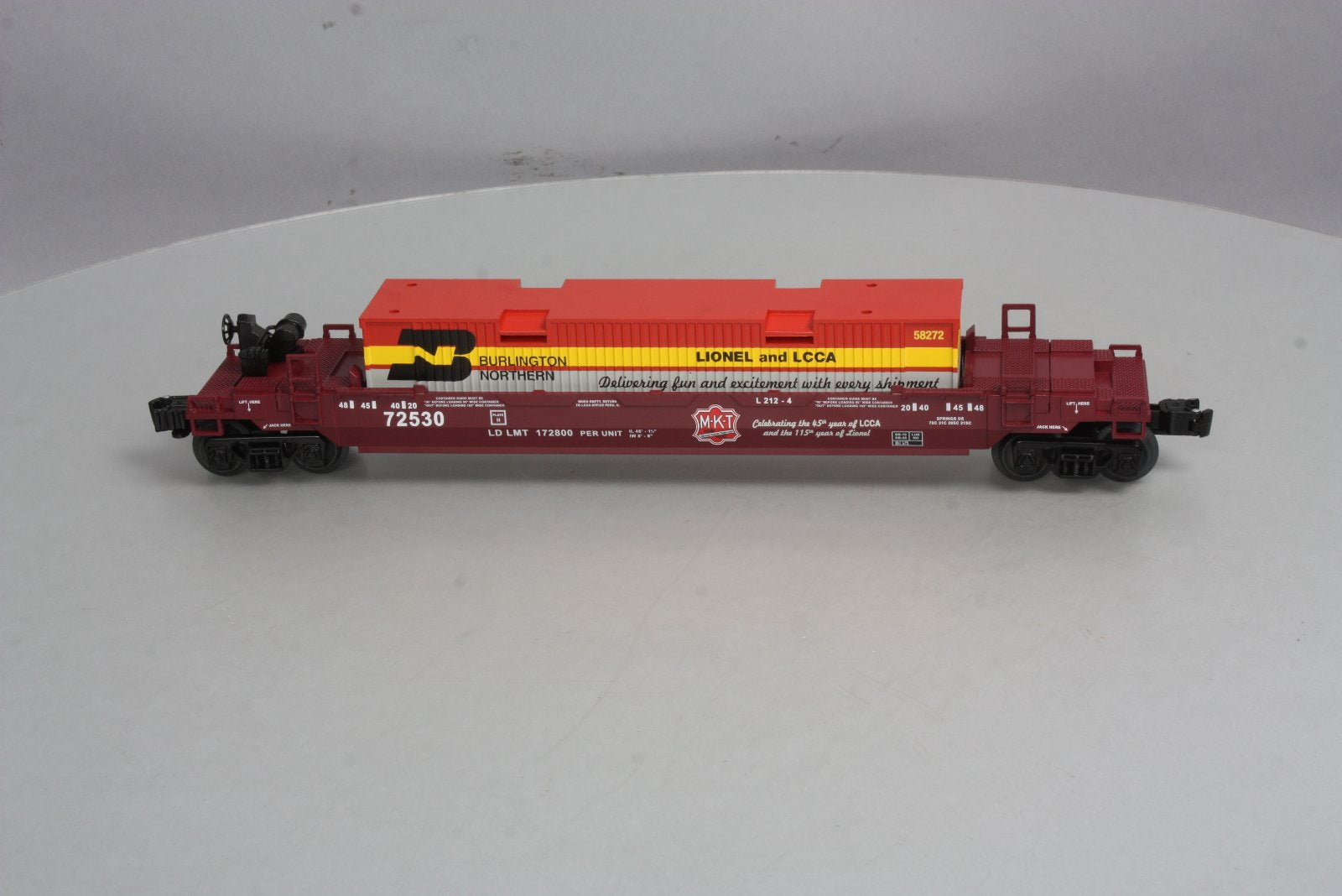 Lionel 6-58272 O Gauge MKT Maxi Stack LCCA Freight Car #72530 NIB