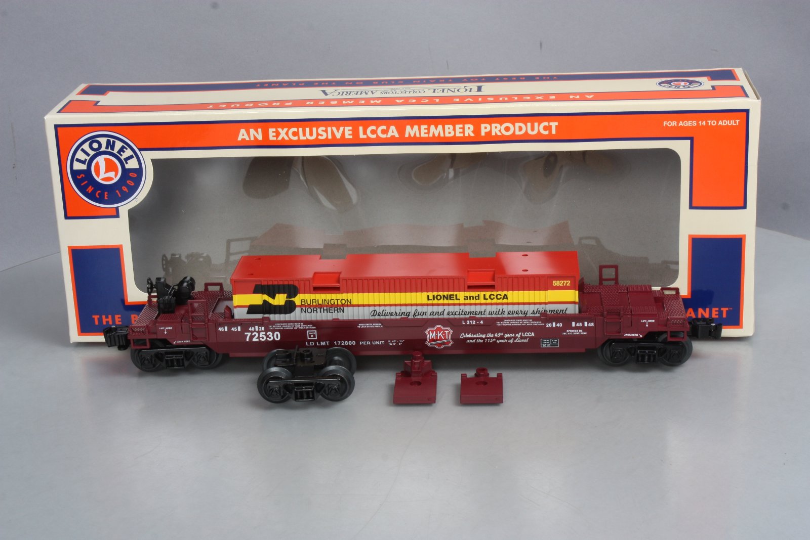Lionel 6-58272 O Gauge MKT Maxi Stack LCCA Freight Car #72530 NIB