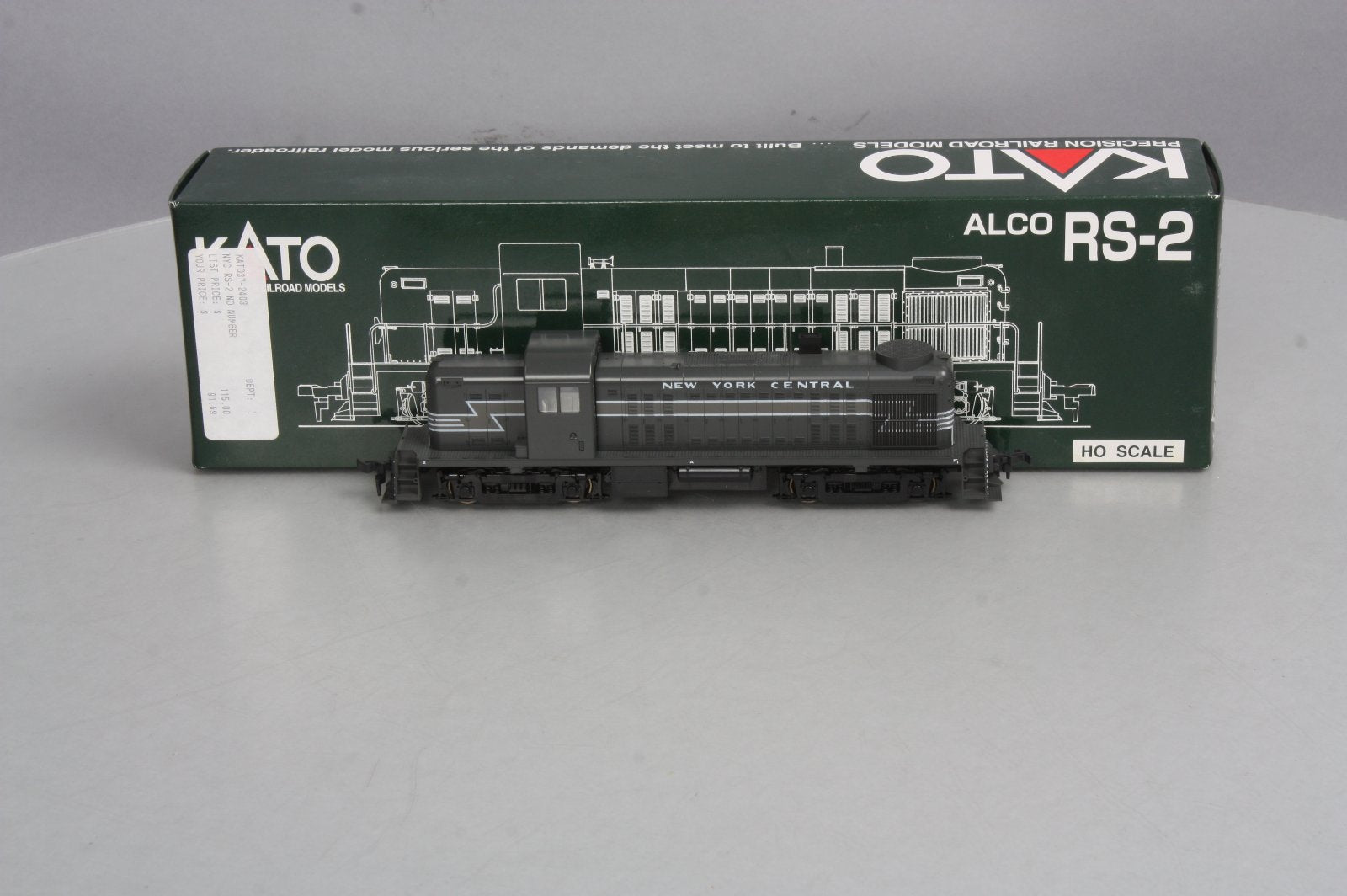 Kato 37-2403 HO New York Central ALCO RS-2 Diesel Engine (Unnumbered) LN/Box