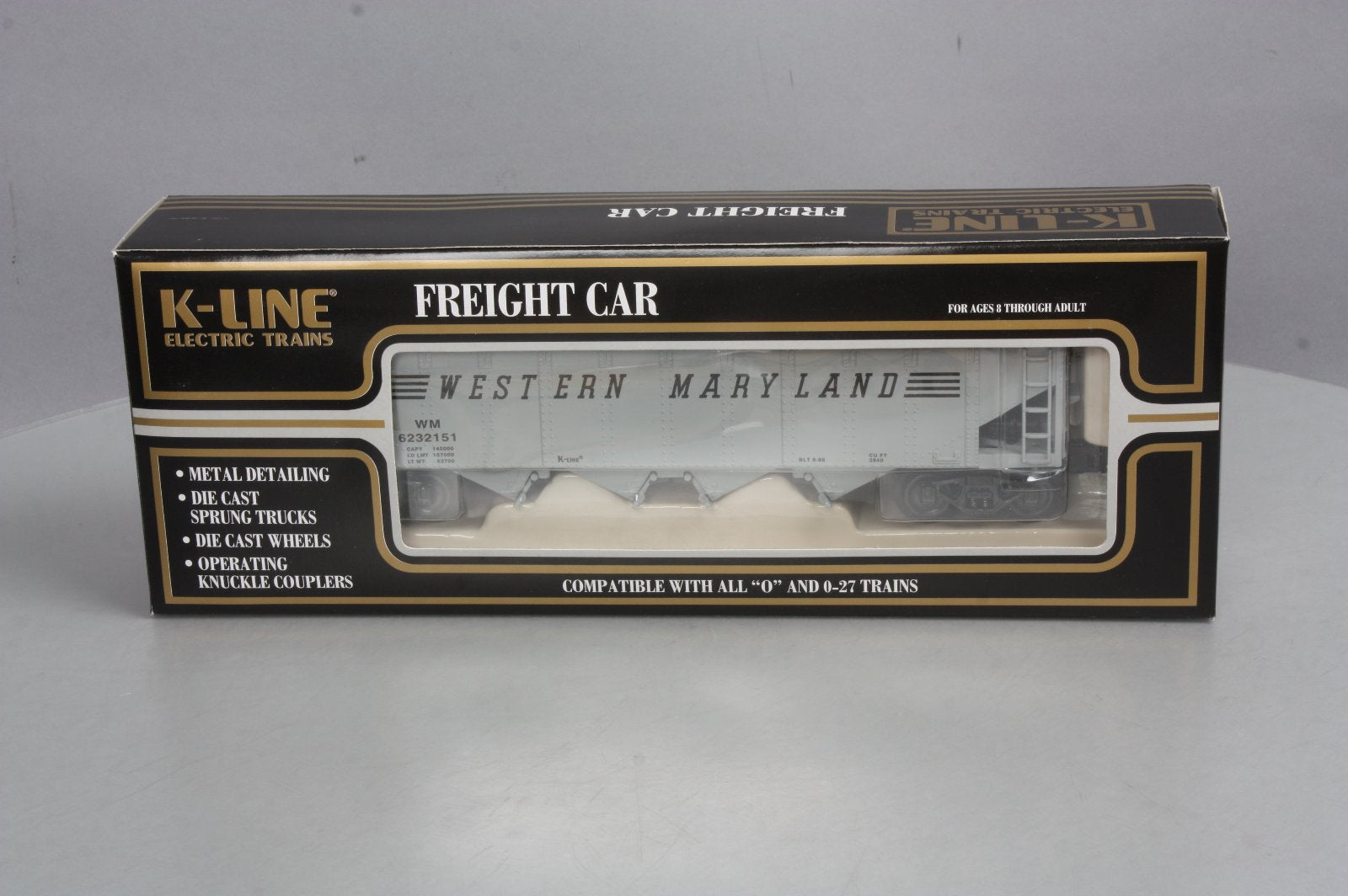K-Line K623-2151 Western Maryland Die-Cast Hopper LN/Box