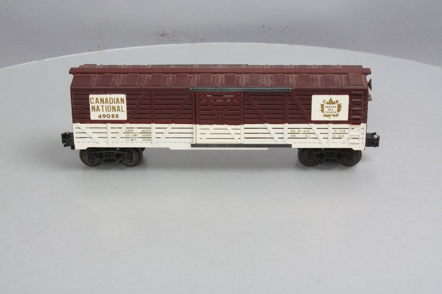 QSI 49088 Canadian National Stock Car w/Live Action Sound Module - 3 Rail LN