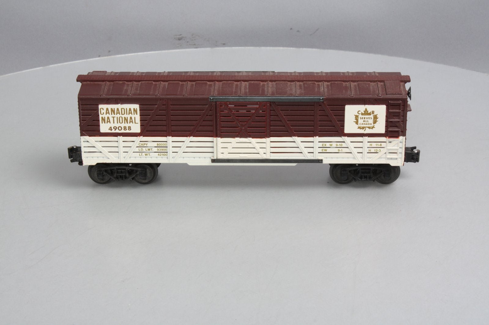 QSI 49088 Canadian National Stock Car w/Live Action Sound Module - 3 Rail LN