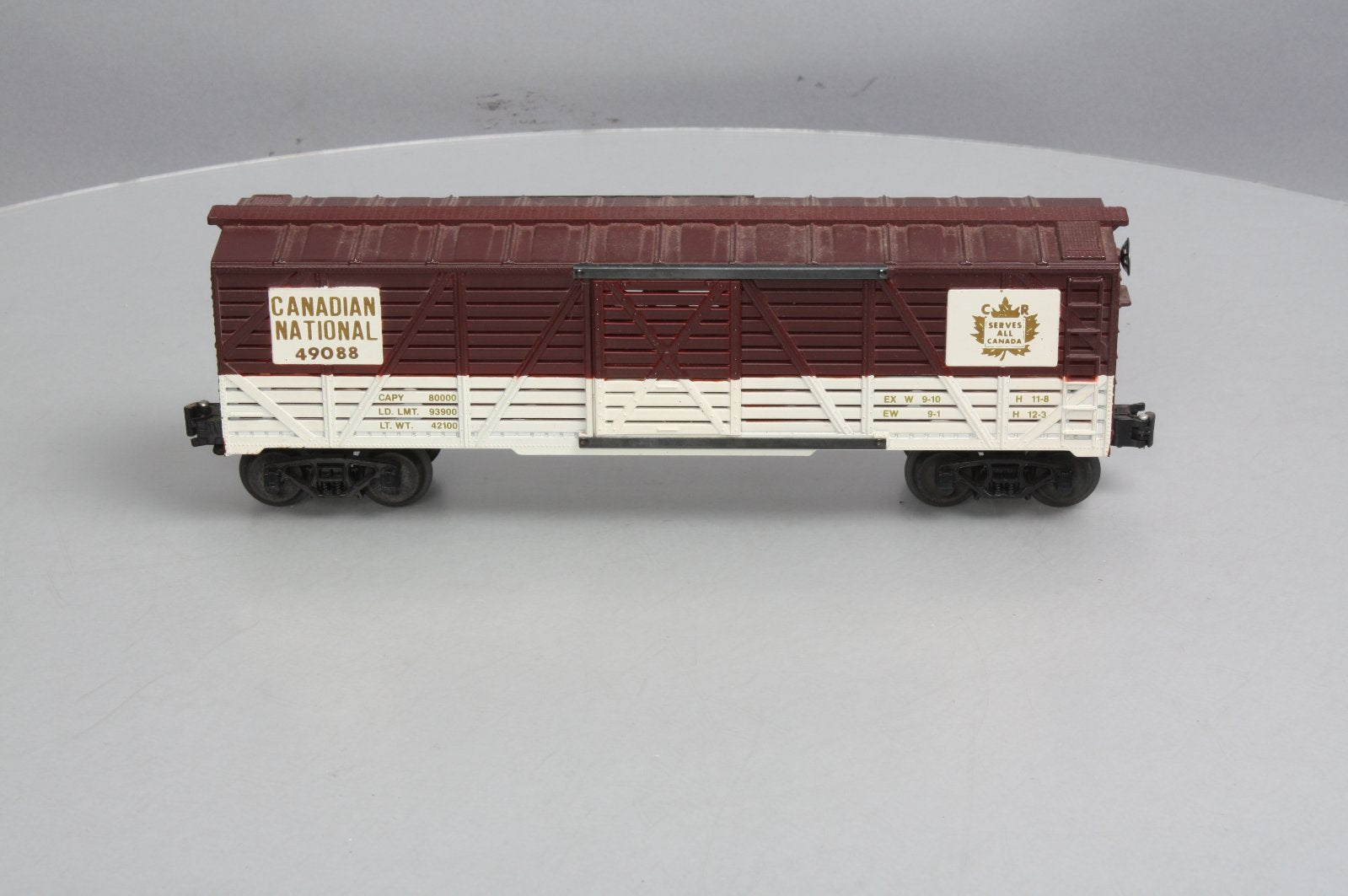 QSI 49088 Canadian National Stock Car w/Live Action Sound Module - 3 Rail LN