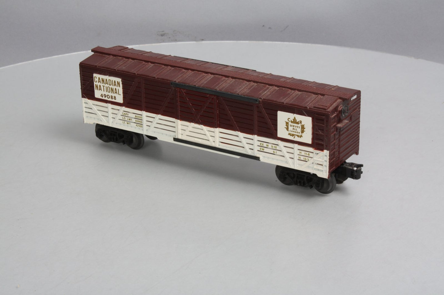 QSI 49088 Canadian National Stock Car w/Live Action Sound Module - 3 Rail LN