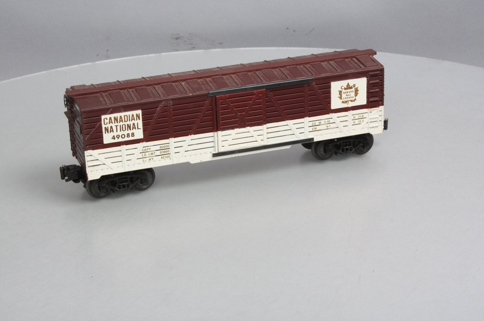 QSI 49088 Canadian National Stock Car w/Live Action Sound Module - 3 Rail LN