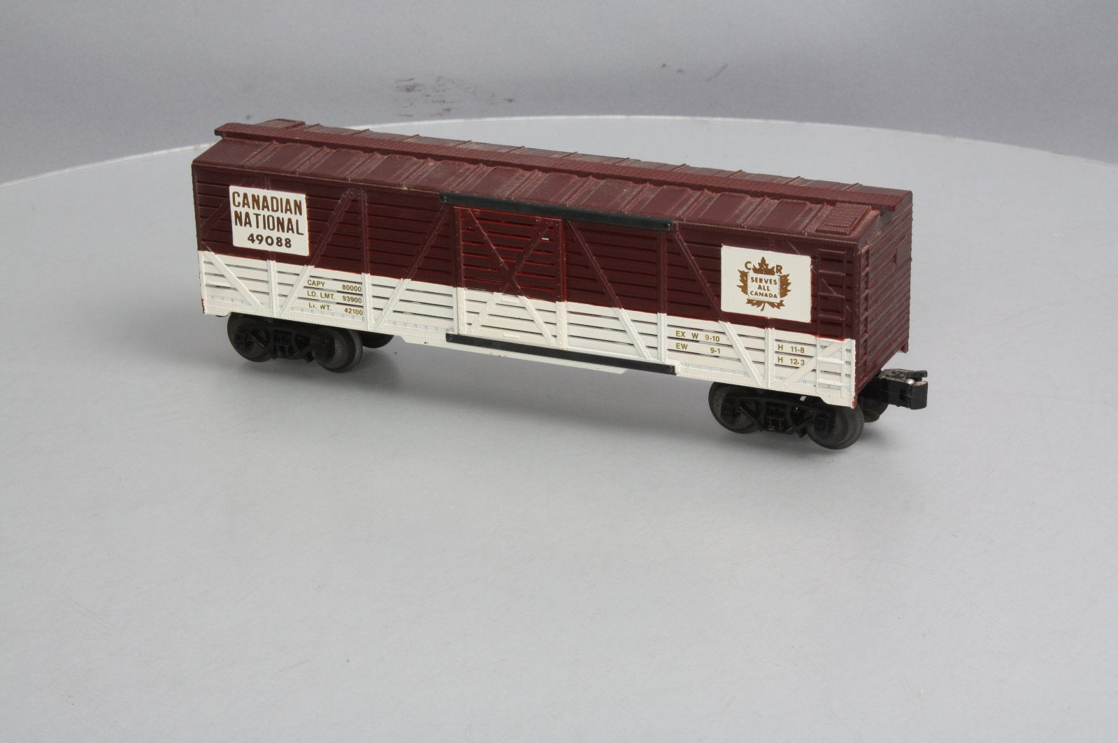 QSI 49088 Canadian National Stock Car w/Live Action Sound Module - 3 Rail LN