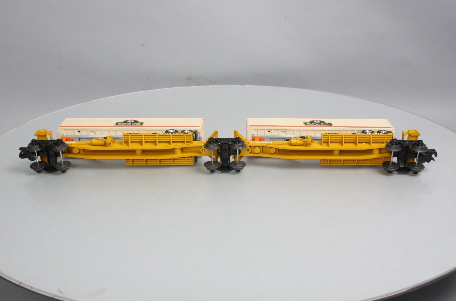 Lionel 6-16345 O TTUX Flatcar w/ Southern Pacific Trailers #16345 #16346 LN/Box