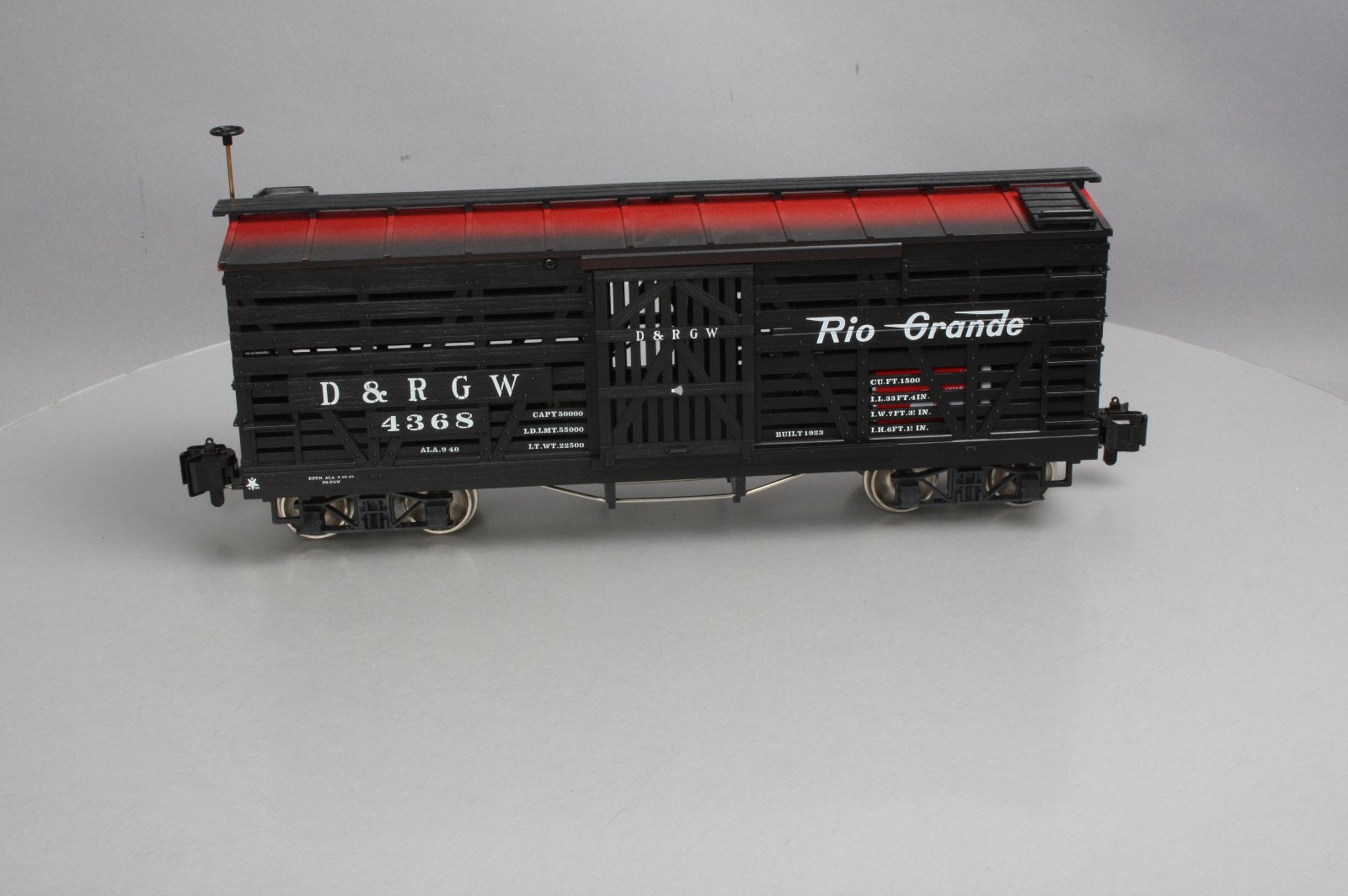 LGB 43682 G Scale D&RGW Cattle Car w/ Electric Sound (Metal Wheels) LN/Box
