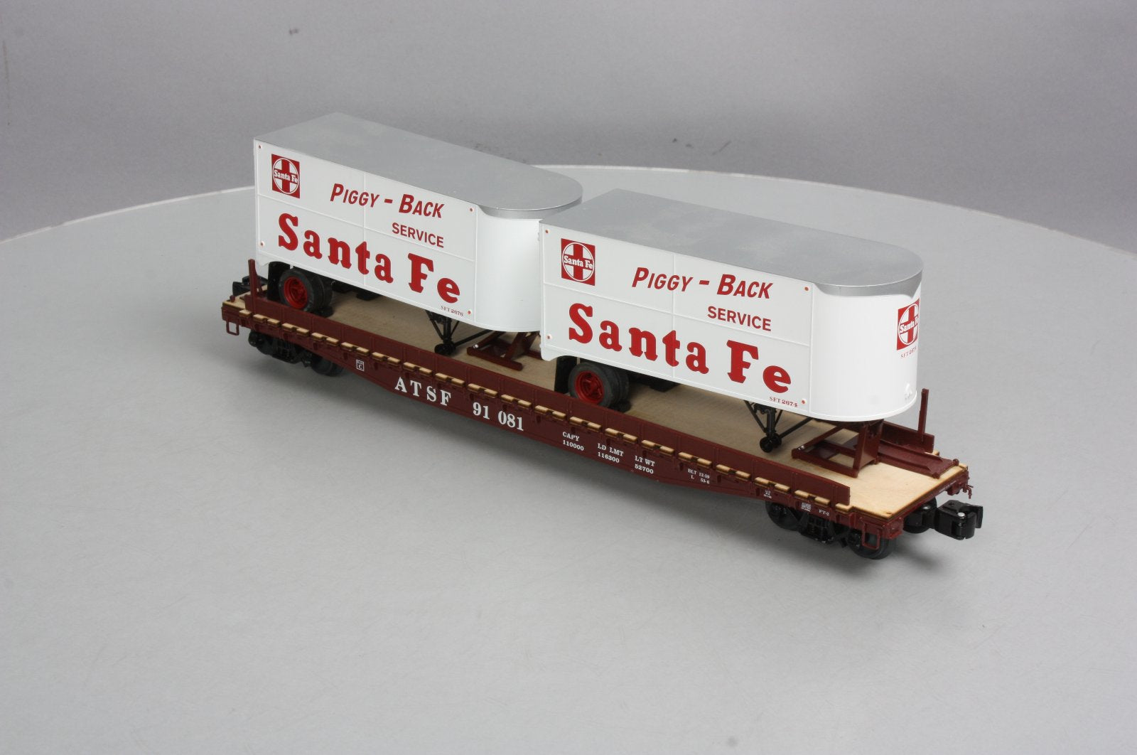 Lionel 6-27068 Santa Fe Flatcar with Piggyback Trailers