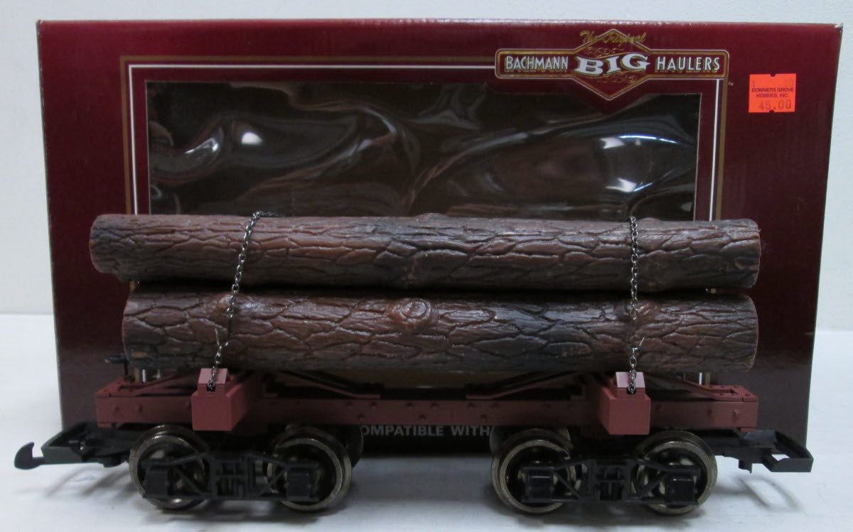 Bachmann 98490 G Scale Skeleton Log Cars w/Log Load - Metal Wheels LN/Box