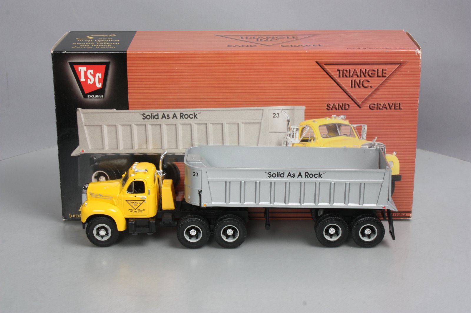 First Gear 19-2603 1:34 Diecast Mack B-Model Triangle Inc. Sand Gravel