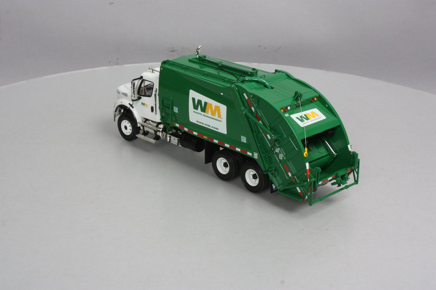 First Gear 10-3287 1:34 Waste Management Rear-End Loader with 2-Trash Cans