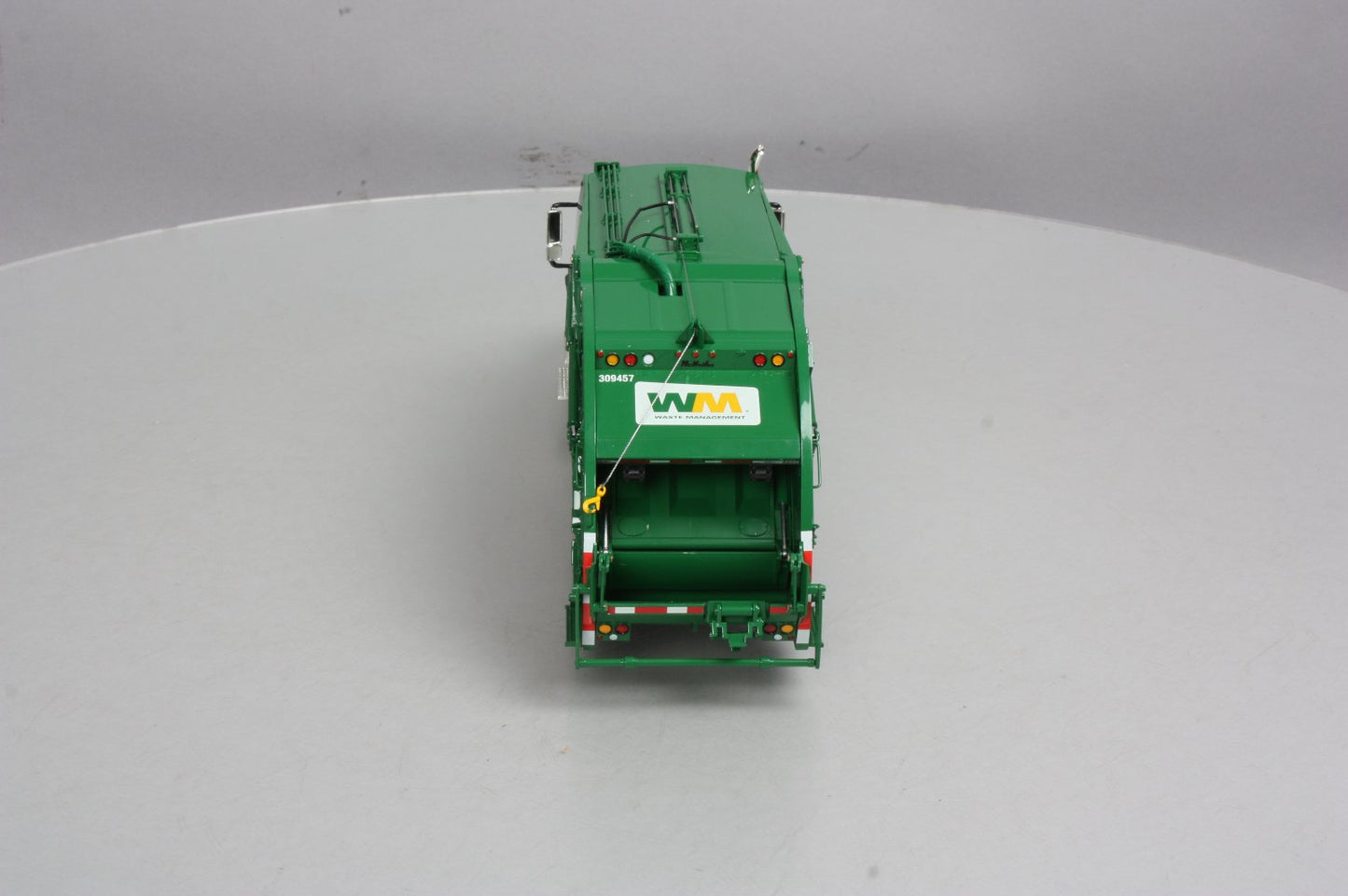 First Gear 10-3287 1:34 Waste Management Rear-End Loader with 2-Trash Cans