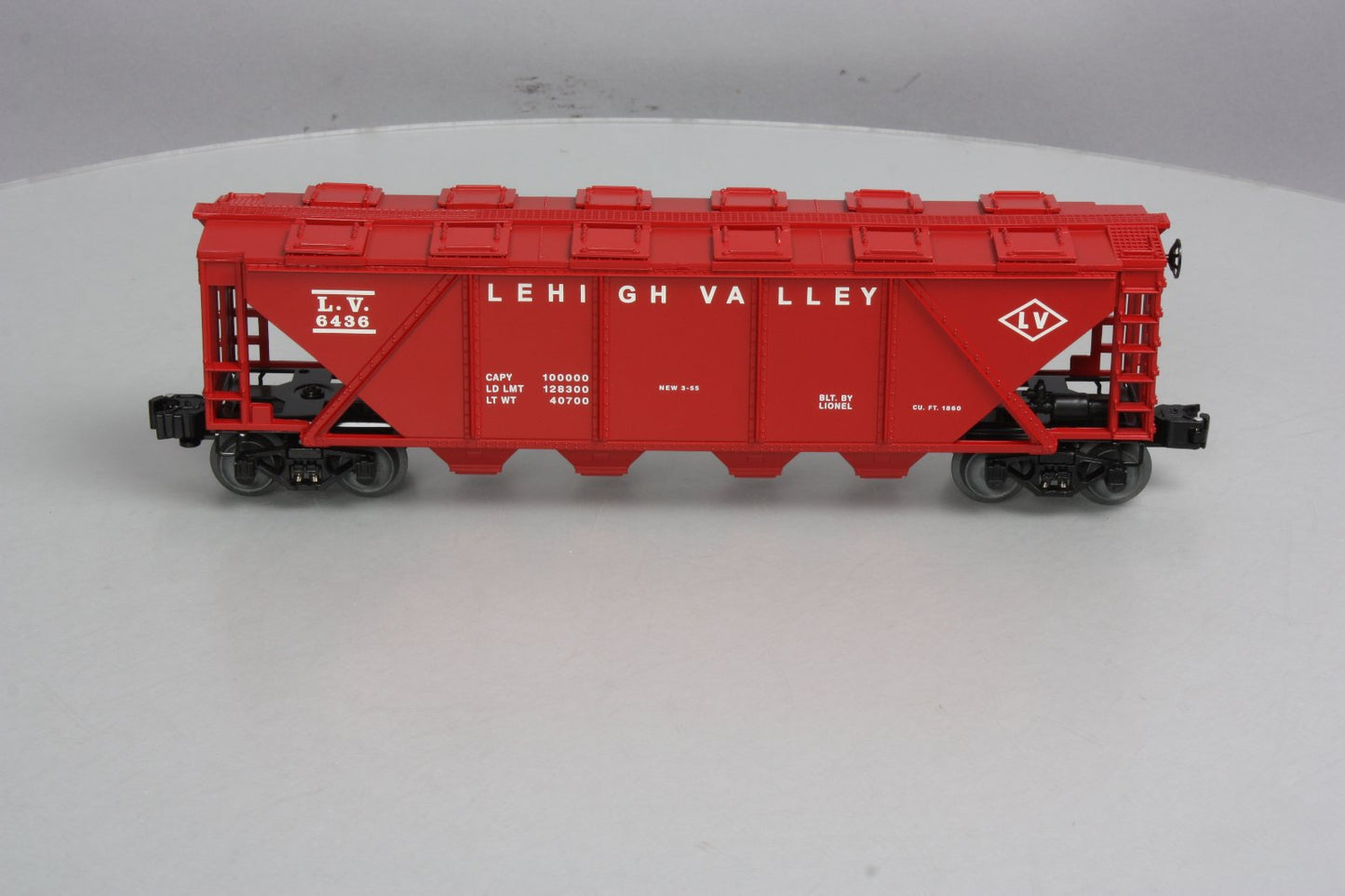 Lionel 6-27945 O Lehigh Valley  50th Anniversary LRRC Covered Quad Hopper #6436 LN