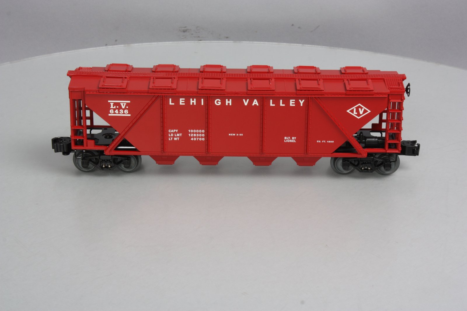 Lionel 6-27945 O Lehigh Valley  50th Anniversary LRRC Covered Quad Hopper #6436 LN