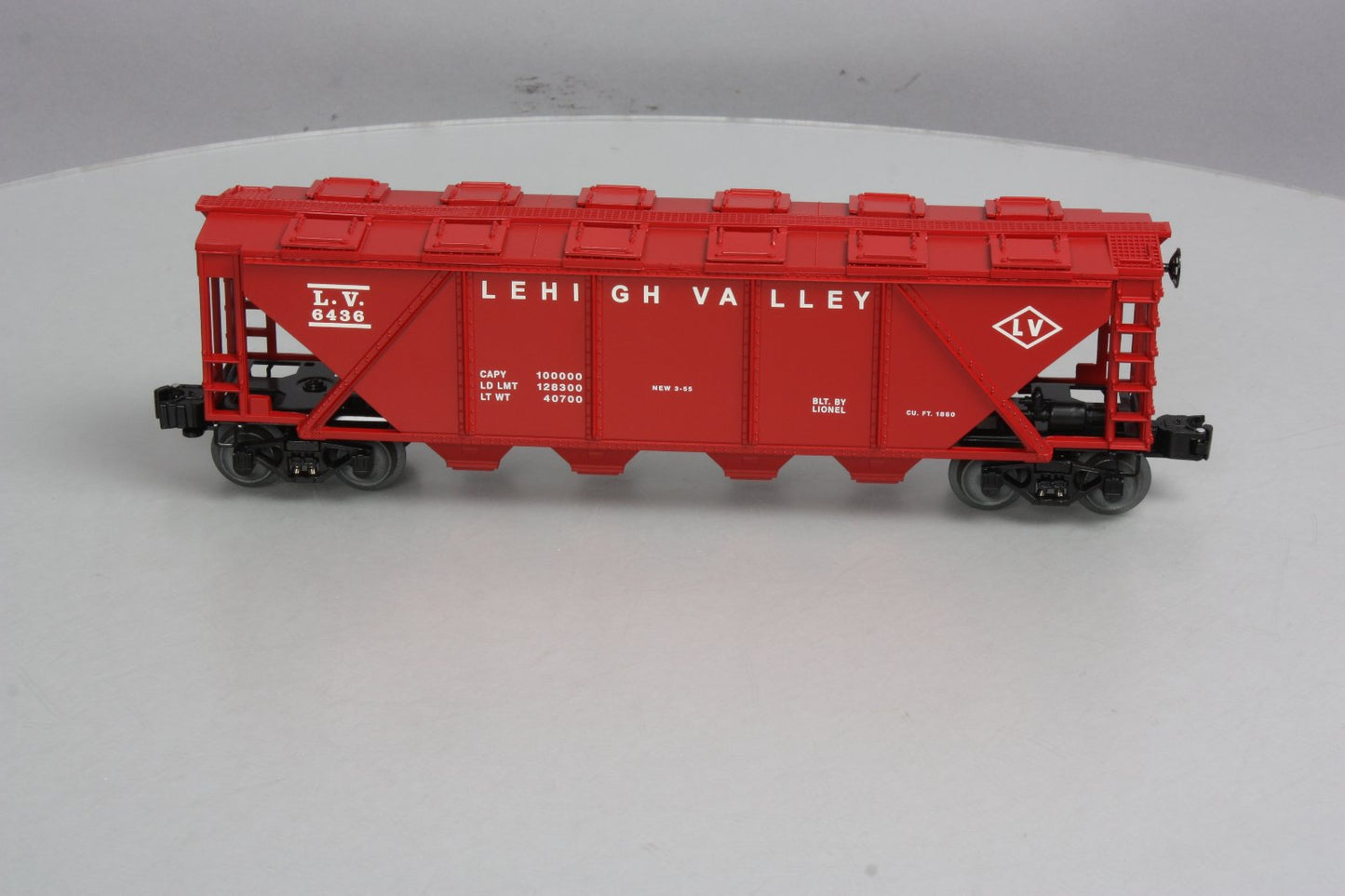 Lionel 6-27945 O Lehigh Valley  50th Anniversary LRRC Covered Quad Hopper #6436 LN