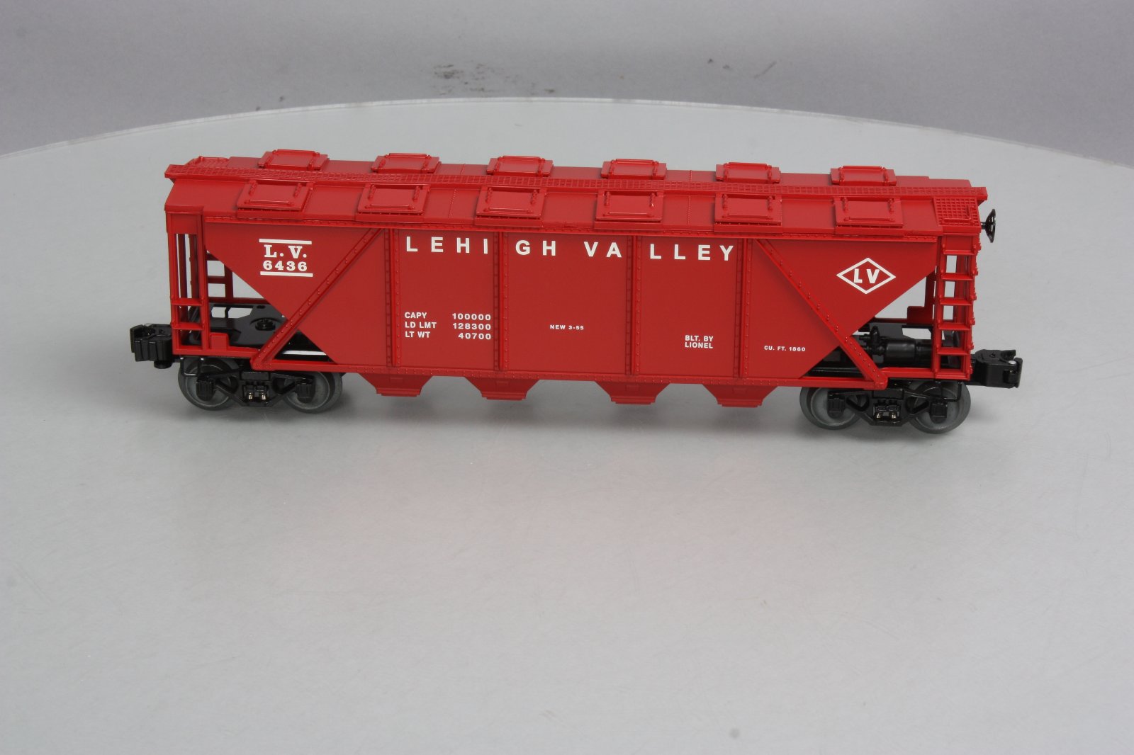 Lionel 6-27945 O Lehigh Valley  50th Anniversary LRRC Covered Quad Hopper #6436 LN
