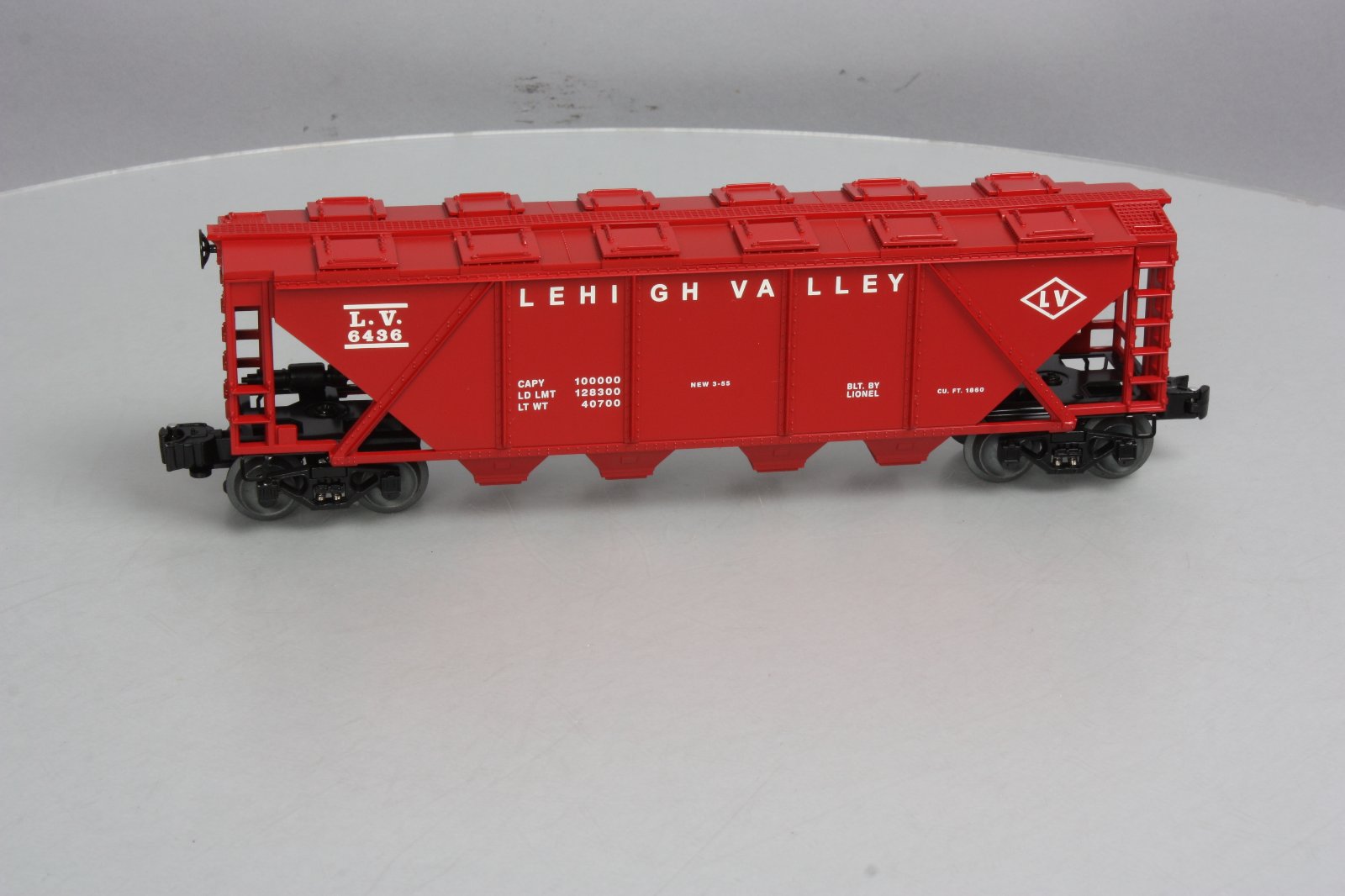 Lionel 6-27945 O Lehigh Valley  50th Anniversary LRRC Covered Quad Hopper #6436 LN