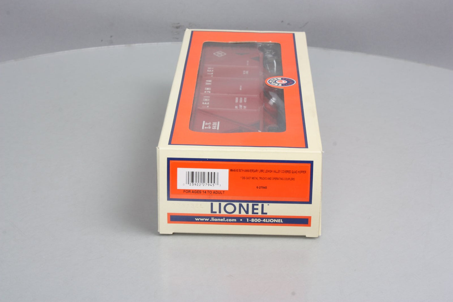 Lionel 6-27945 O Lehigh Valley  50th Anniversary LRRC Covered Quad Hopper #6436 LN/Box