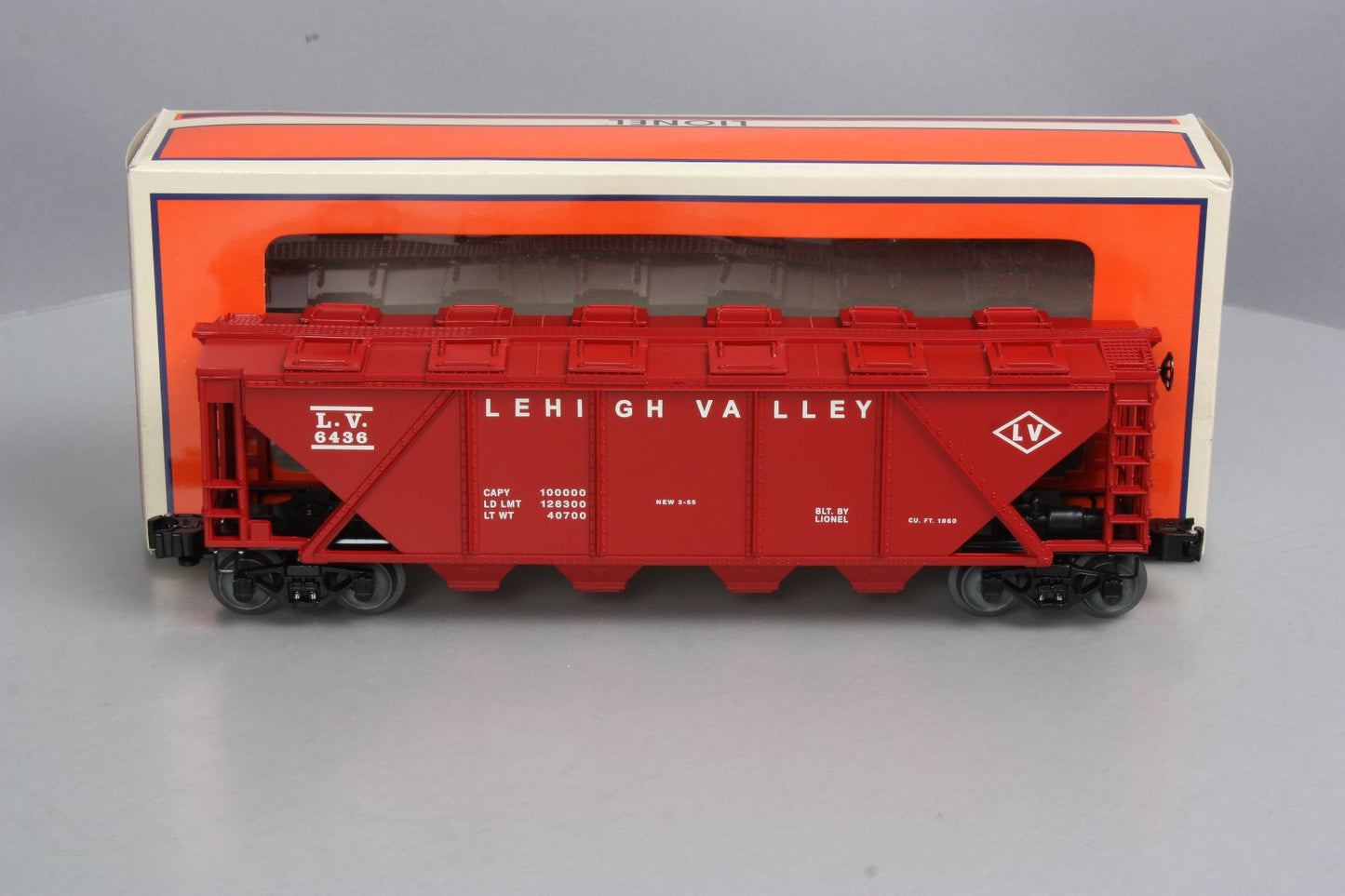 Lionel 6-27945 O Lehigh Valley  50th Anniversary LRRC Covered Quad Hopper #6436 LN/Box