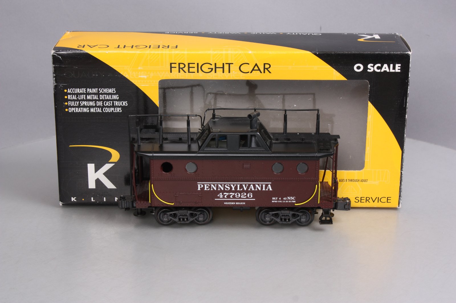 K-Line K615-1892 O Gauge Pennsylvania N5C Illuminated Caboose #477926 EX/Box