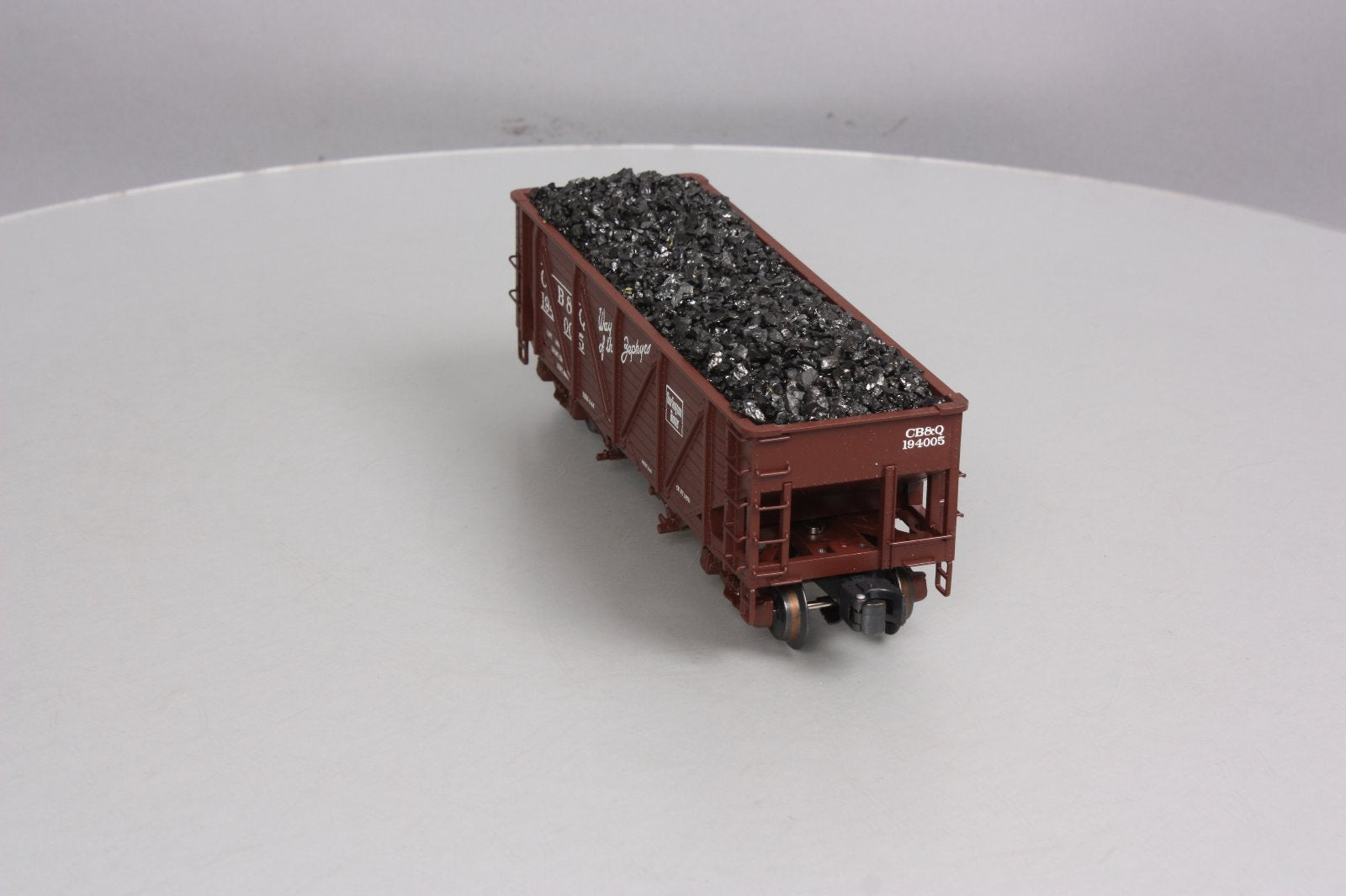 K-Line K6255-1331 O Gauge CB&Q 2-Bay Die Cast Hopper w/ Coal Load #194673 LN/Box