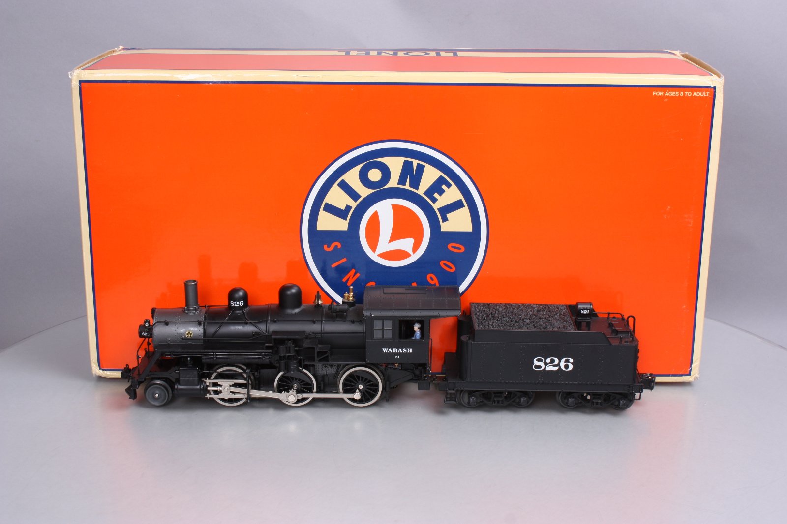 Lionel 6-38018 O Gauge Wabash 2-6-0 Mogul Steam Locomotive w/ Tender #826 EX/Box