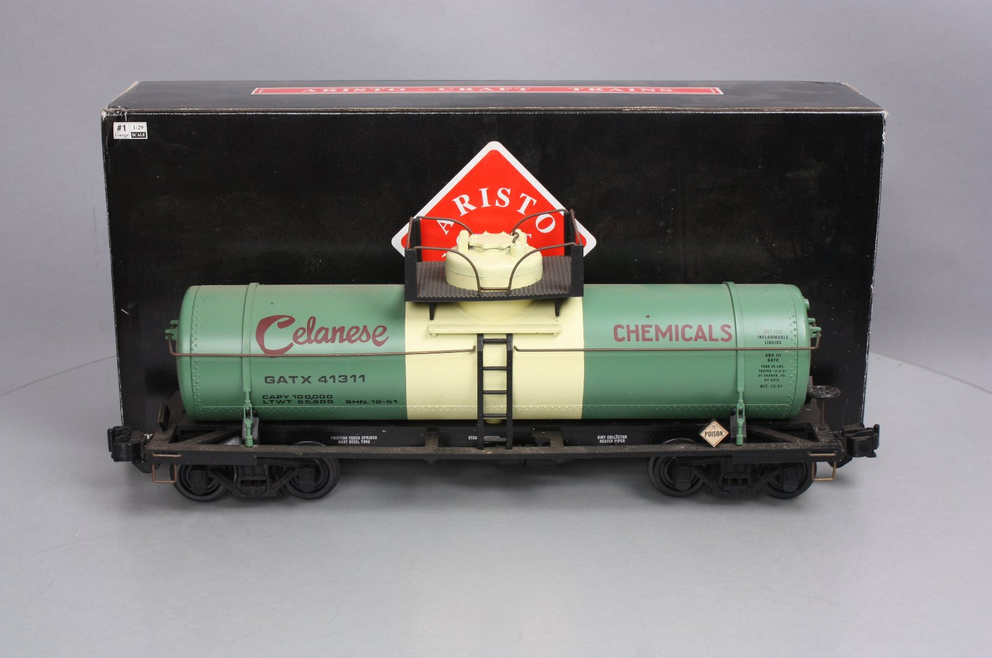 Aristo-Craft 41311 G Scale Celanese Single Dome Tank Car LN/Box