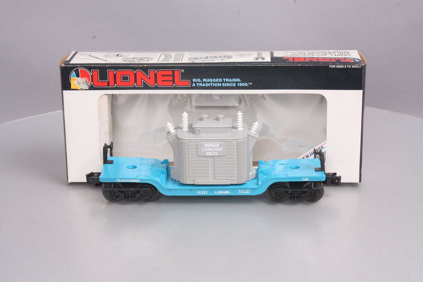 Lionel 6-16332 O Gauge Lionel Lines Depressed Flat Car w/ Transformer LN/Box