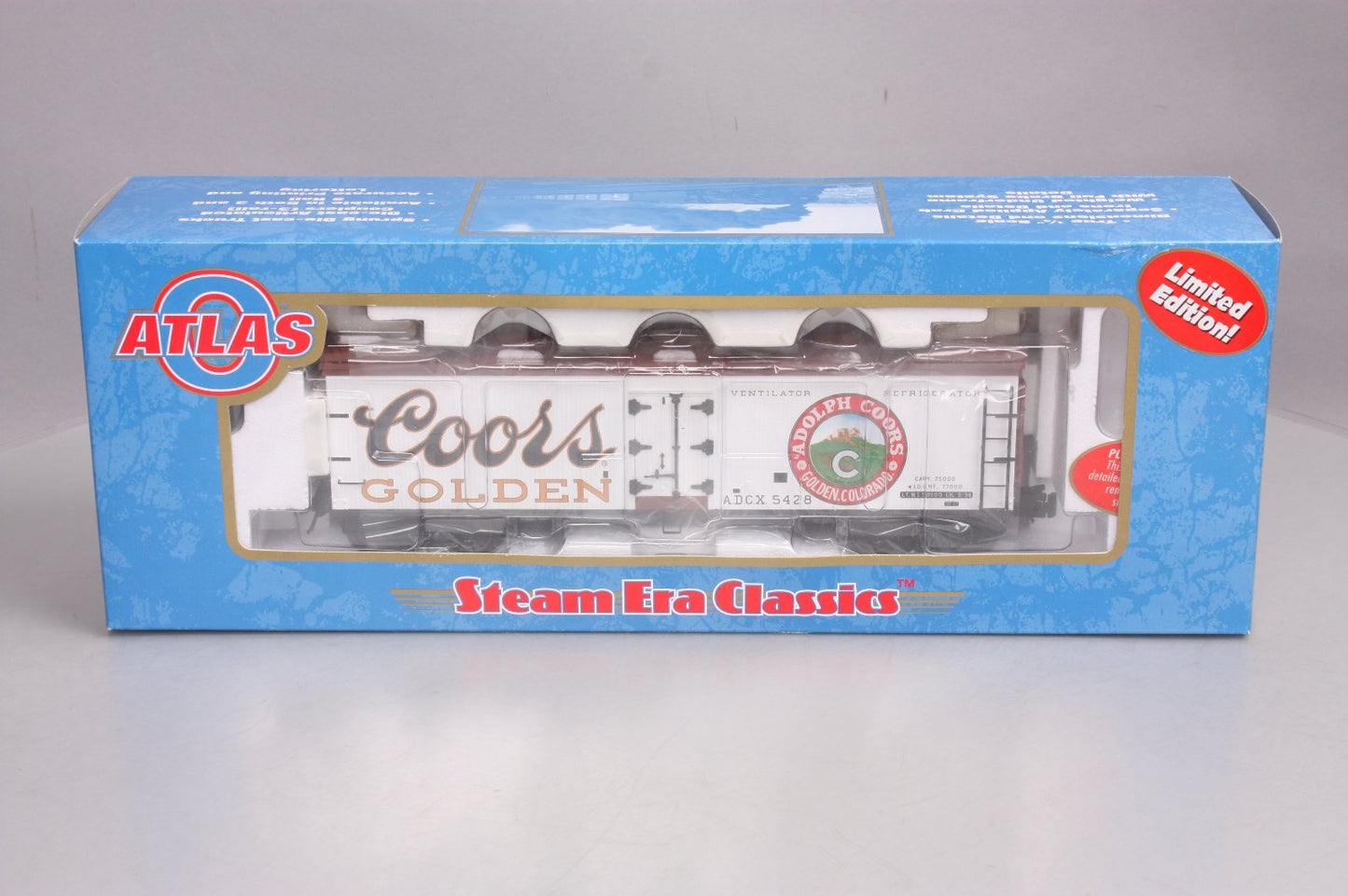 Atlas 8141-6 O Coors 40' Wood Reefer Car #5428 (3-Rail) LN/Box