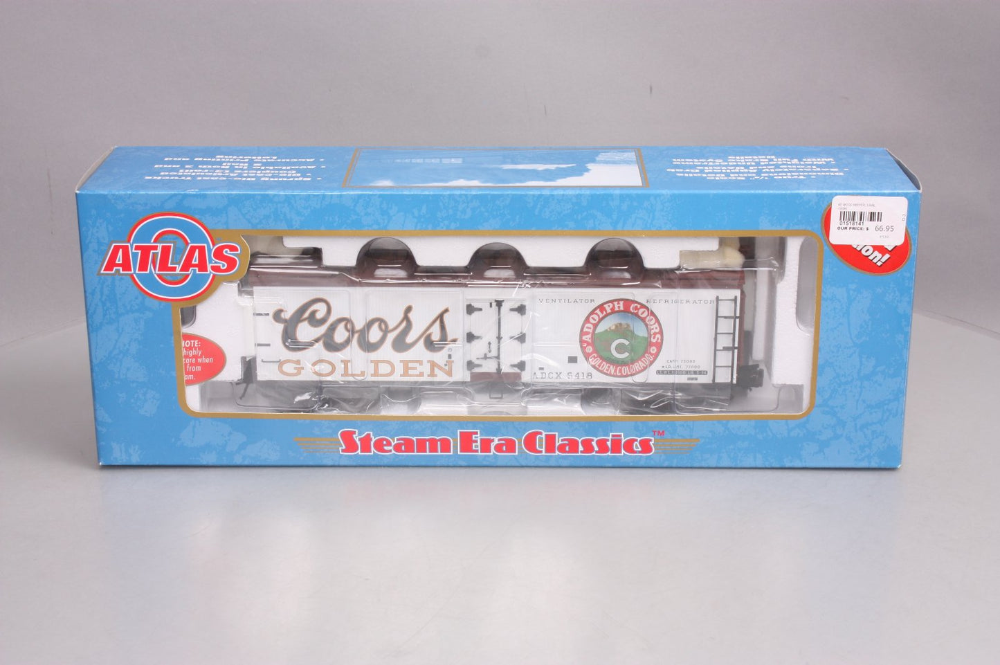 Atlas 8141-10 O Gauge Coors 40' Wood Reefer Car (3 Rail) LN/Box
