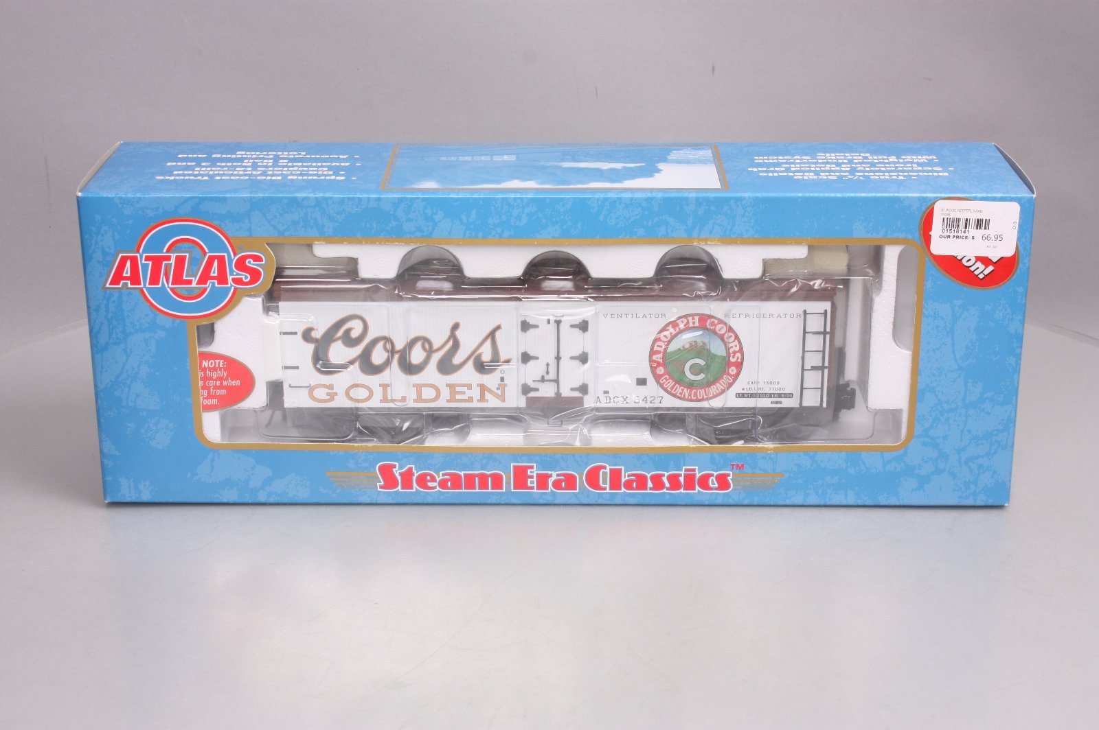 Atlas 8141-12 O Scale Coors 40' Wood Reefer Car (3 Rail) LN/Box