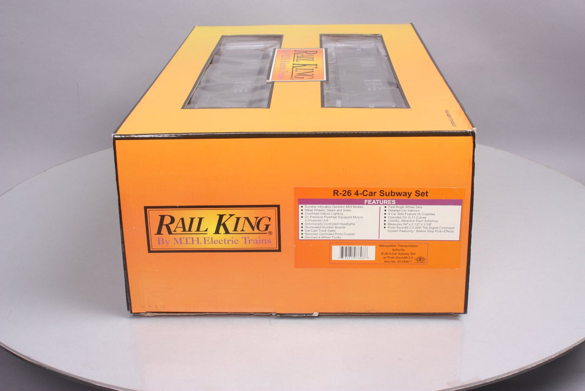 MTH 30-2446-1 O MTA R-26 4-Car Subway Set with Proto-Sound 2.0 (Set of 4) LN/Box