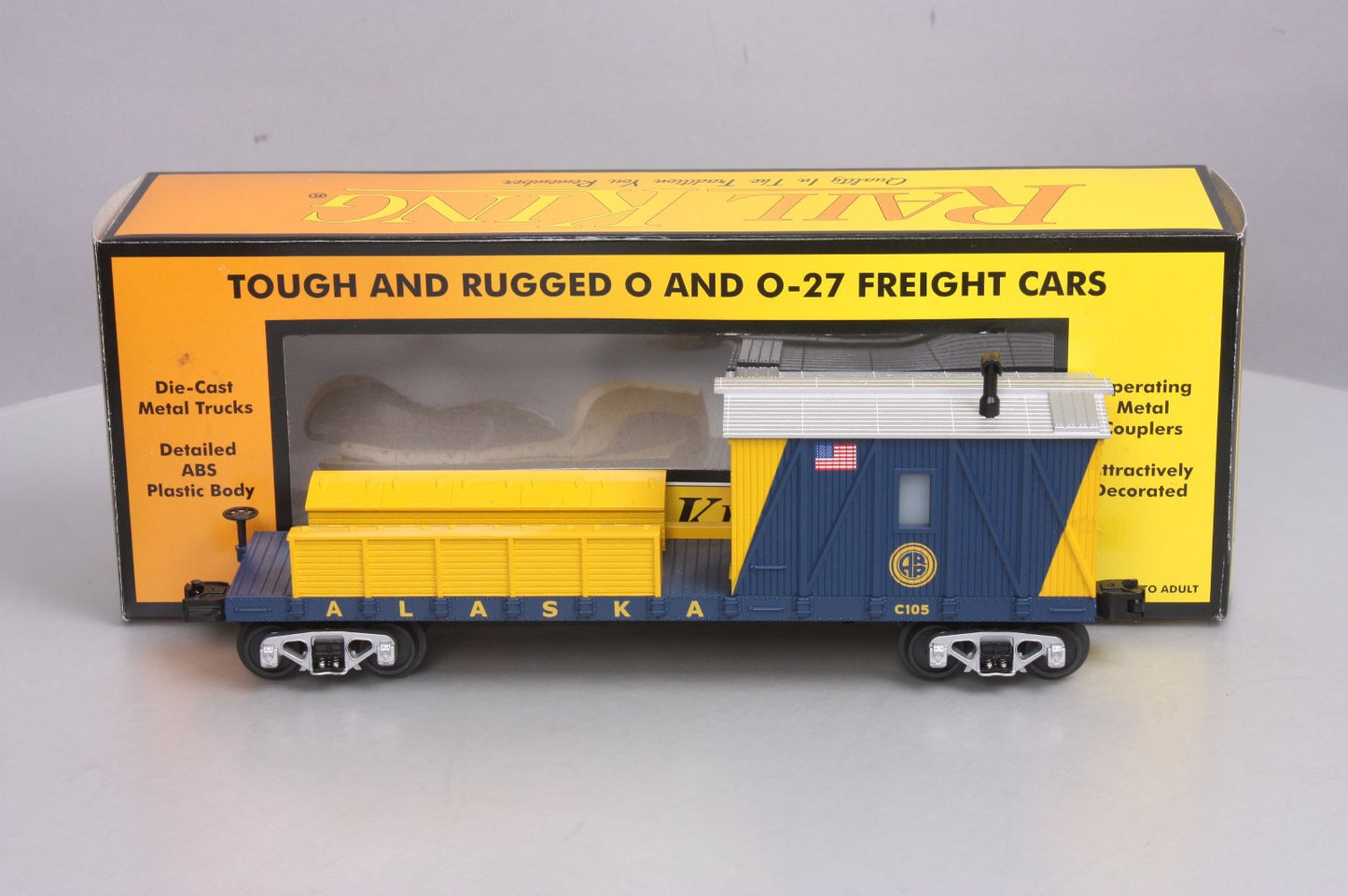 MTH 30-79122 O Gauge Alaska Railroad Crane Tender Car #C105 NIB