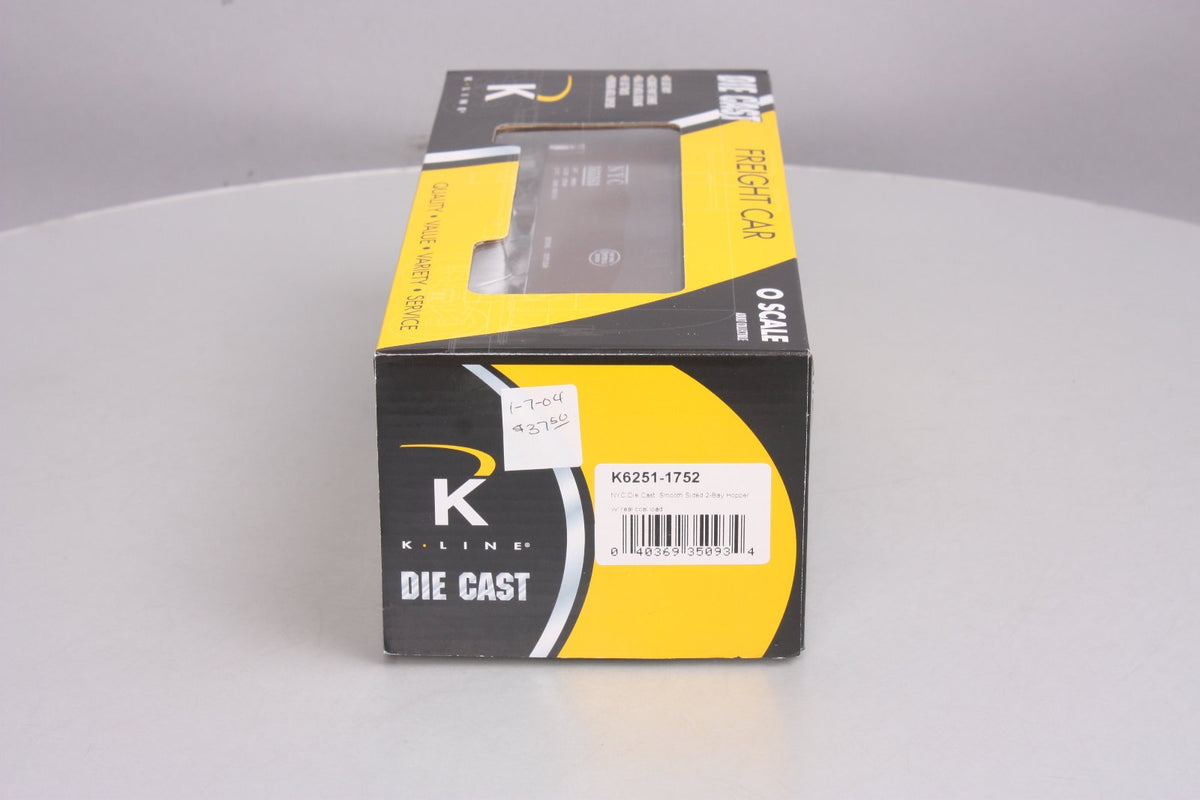 K-Line K6251-1752 O NYC Diecast Smooth Sided 2-Bay Hopper #365363 with Load LN/Box
