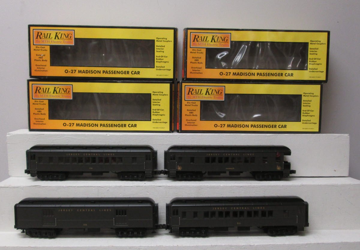 MTH 30-6258 O Gauge Jersey Central O-27 Madison Passenger Car Set (Set of 4) LN/Box