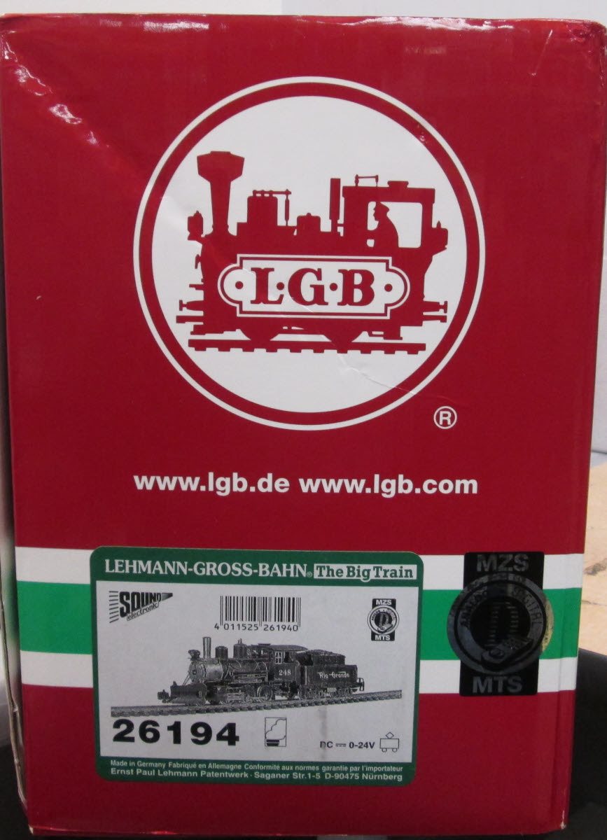 LGB 26194 Rio Grande Steam Locomotive & Tender #248 LN/Box